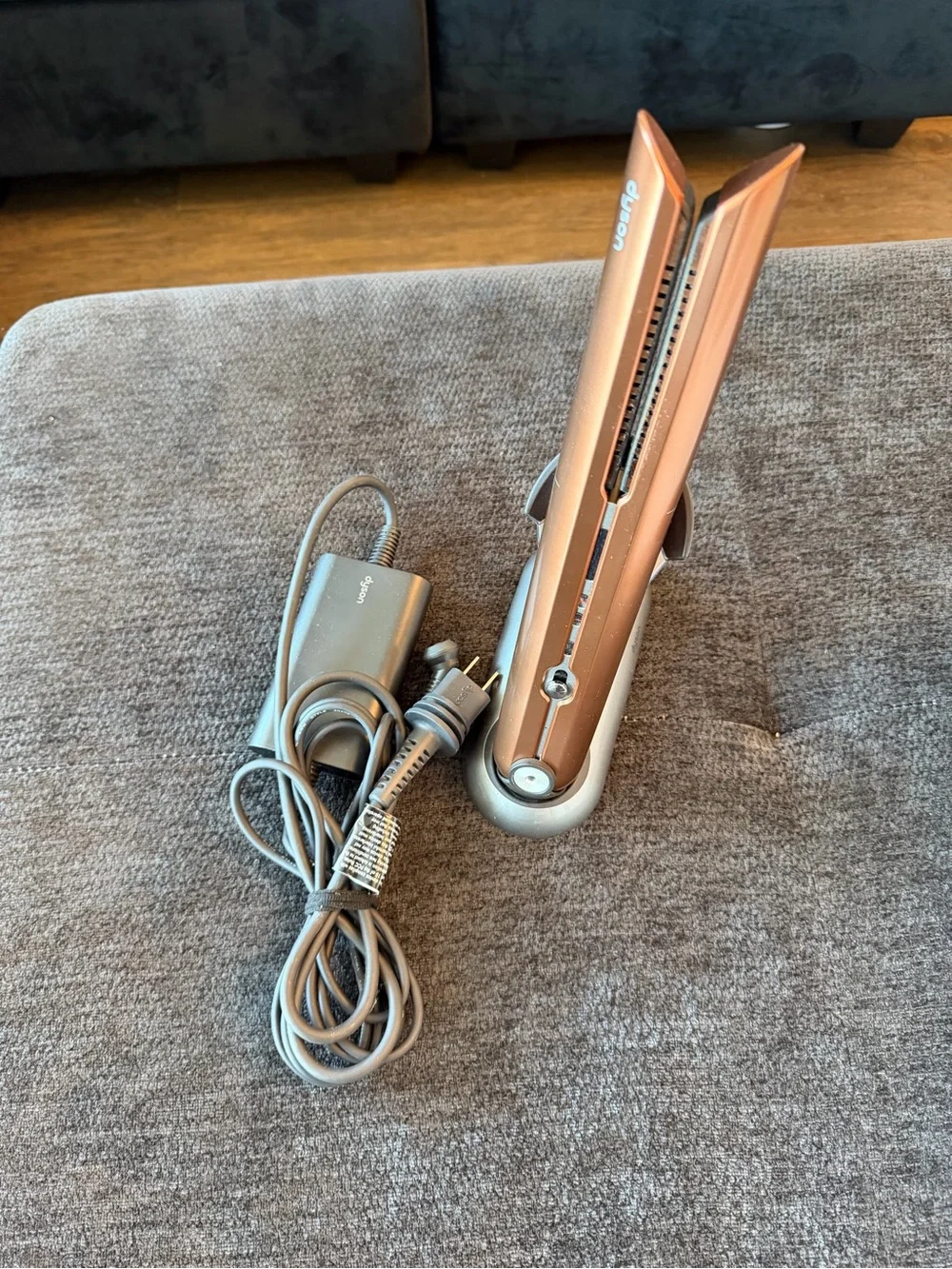 Dyson Corrale Rose Gold Nickel Hair Straightener with Charging Dock and Charger